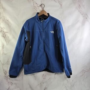 The North Face Jacket Mens Large Blue Wind Stopper Gore Softshell Zip TNF Apex